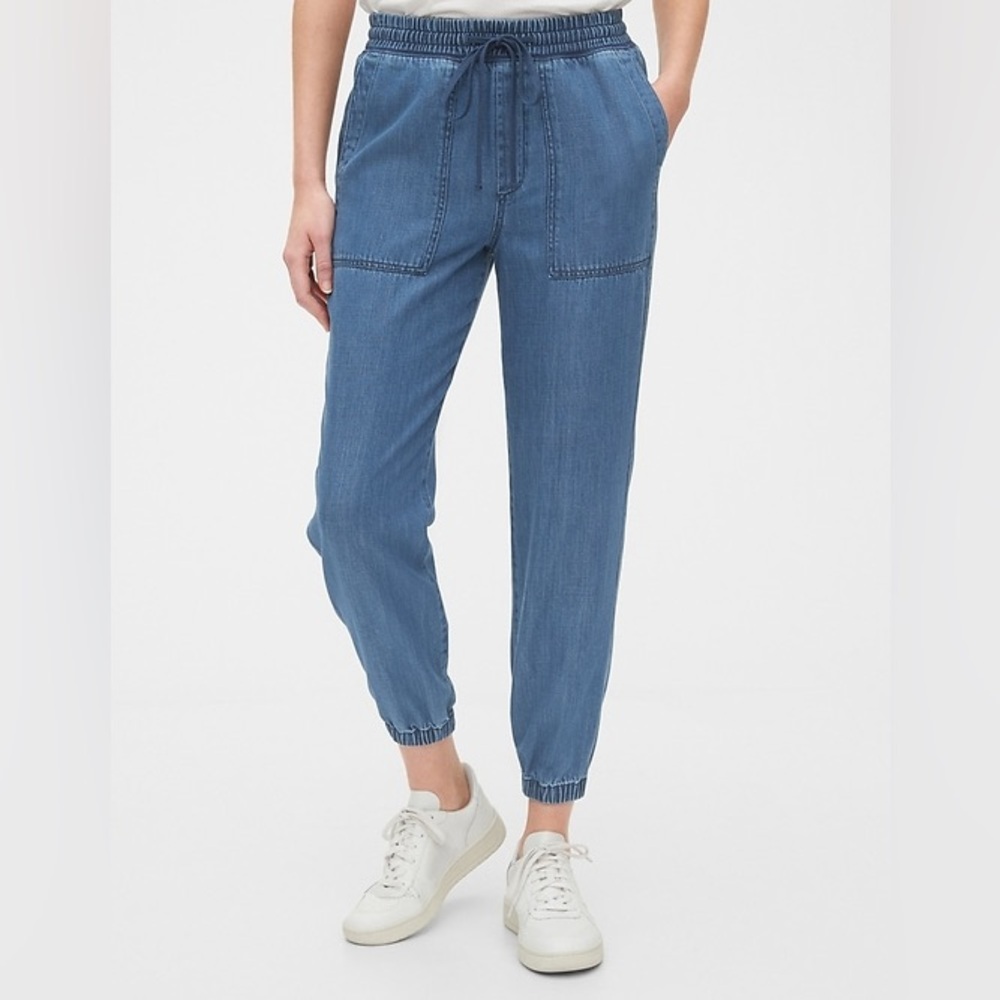 GAP Blue Women's Denim Joggers Elastic Waist